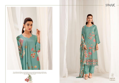 Gulbahar 1812 Simar Glossy Viscose Muslin Pant Style Suits Supplier