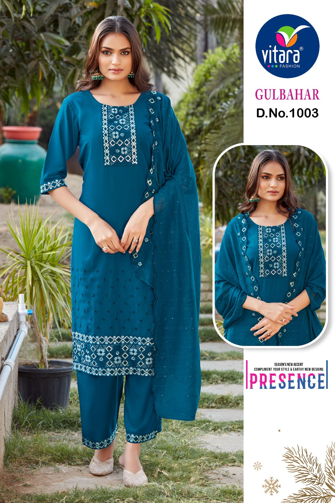 Gulbahar Vitara Reyon Readymade Plazzo Style Suits Supplier Ahmedabad