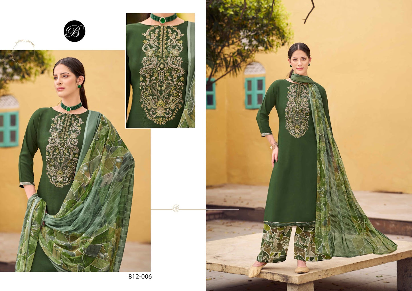 Gulbano Belliza Designer Studio Viscose Rayon Karachi Salwar Suits Wholesaler Ahmedabad