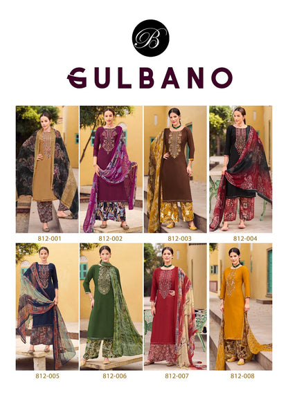 Gulbano Belliza Designer Studio Viscose Rayon Karachi Salwar Suits Wholesaler Ahmedabad
