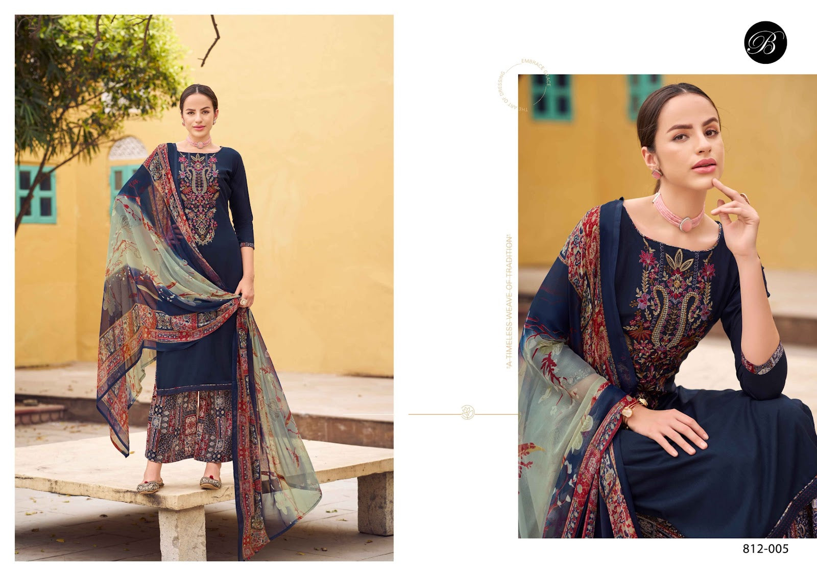 Gulbano Belliza Designer Studio Viscose Rayon Karachi Salwar Suits Wholesaler Ahmedabad
