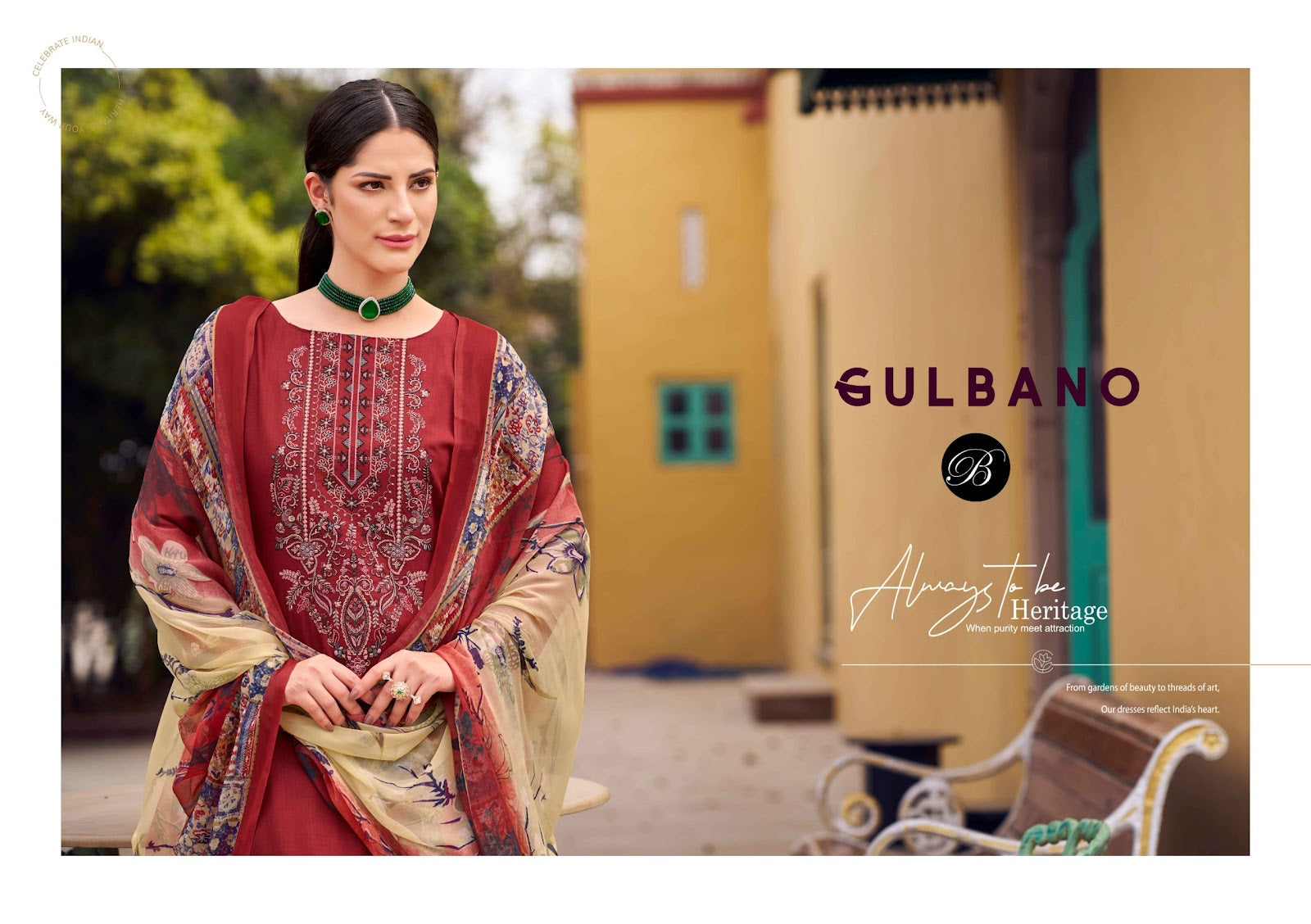 Gulbano Belliza Designer Studio Viscose Rayon Karachi Salwar Suits Wholesaler Ahmedabad