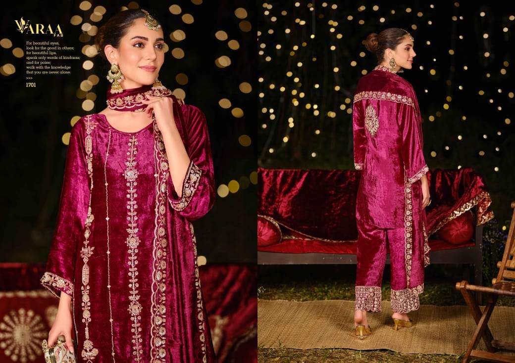 Gulbano Vol 1 Varaa Fab Pure Viscose Velvet Suits Wholesaler
