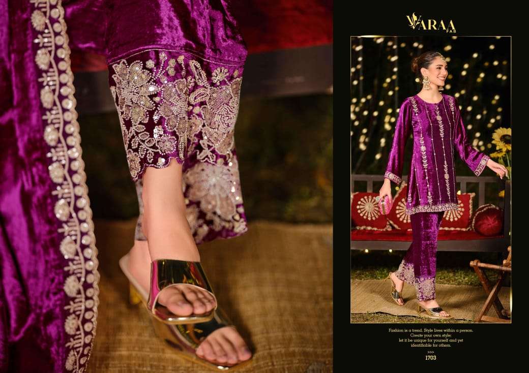 Gulbano Vol 1 Varaa Fab Pure Viscose Velvet Suits Wholesaler