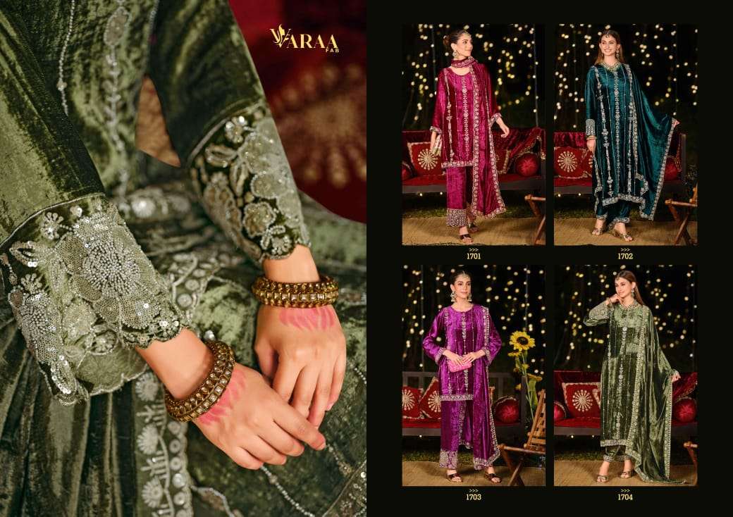 Gulbano Vol 1 Varaa Fab Pure Viscose Velvet Suits Wholesaler