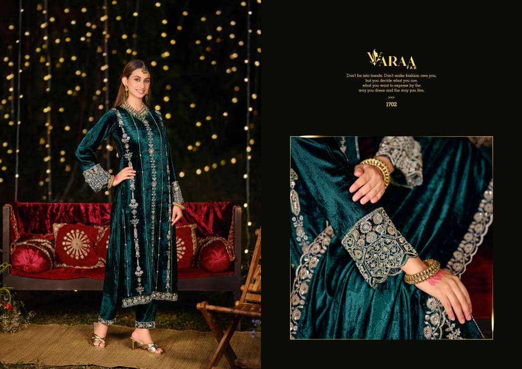 Gulbano Vol 1 Varaa Fab Pure Viscose Velvet Suits Wholesaler