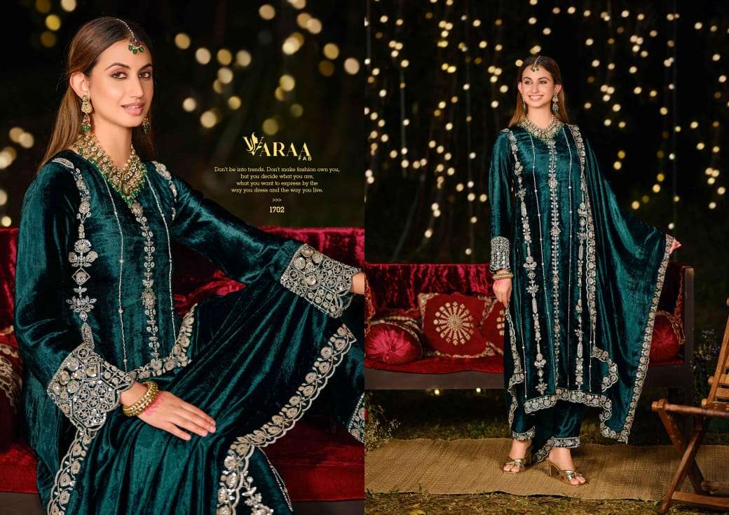Gulbano Vol 1 Varaa Fab Pure Viscose Velvet Suits Wholesaler