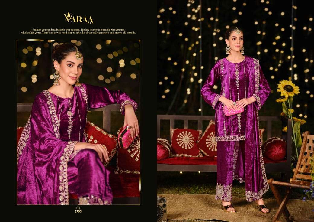 Gulbano Vol 1 Varaa Fab Pure Viscose Velvet Suits Wholesaler