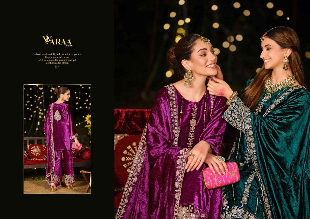Gulbano Vol 1 Varaa Fab Pure Viscose Velvet Suits Wholesaler