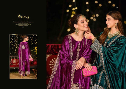 Gulbano Vol 1 Varaa Fab Pure Viscose Velvet Suits Wholesaler