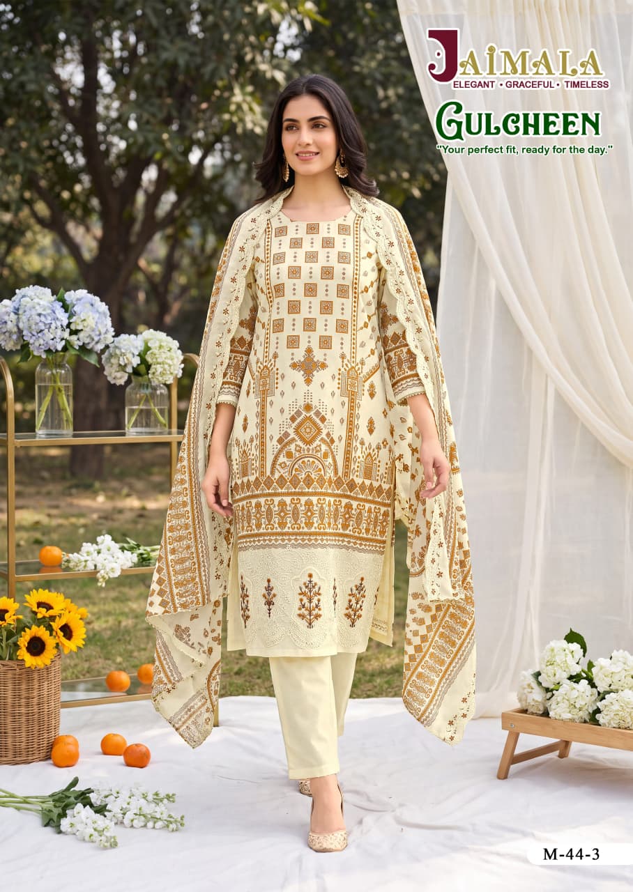 Gulcheen Jaimala Cambric Cotton Karachi Readymade Suits Exporter India