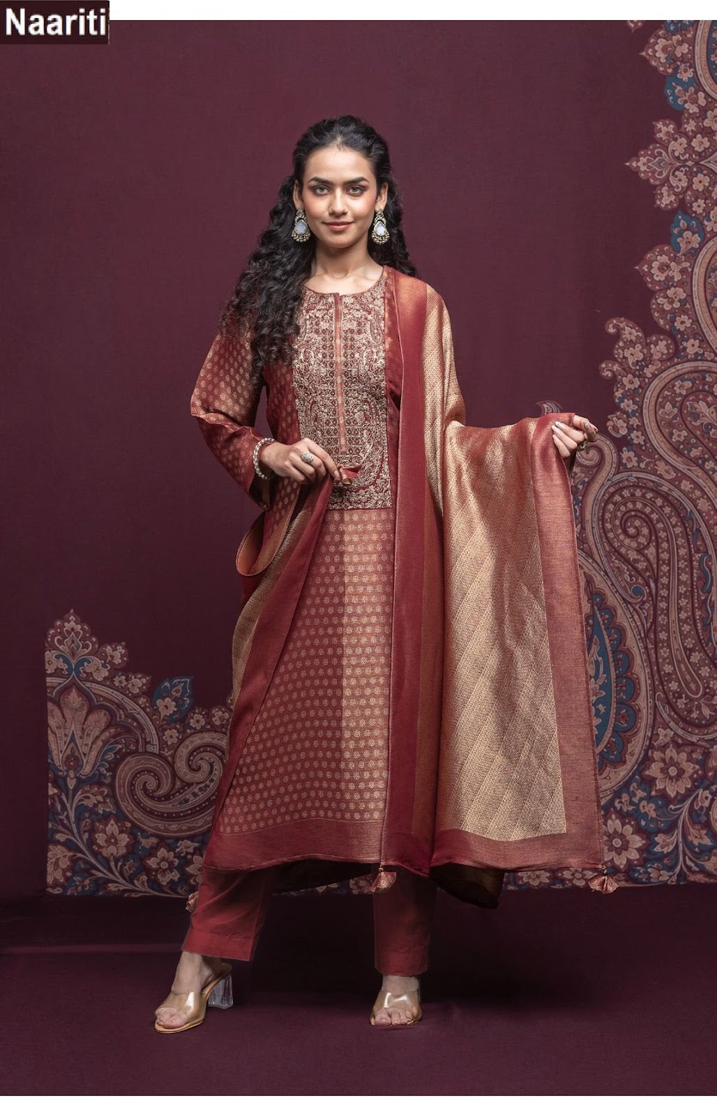 Gulcher 2920 Naariti Silk Jacquard Pant Style Suits Supplier Ahmedabad