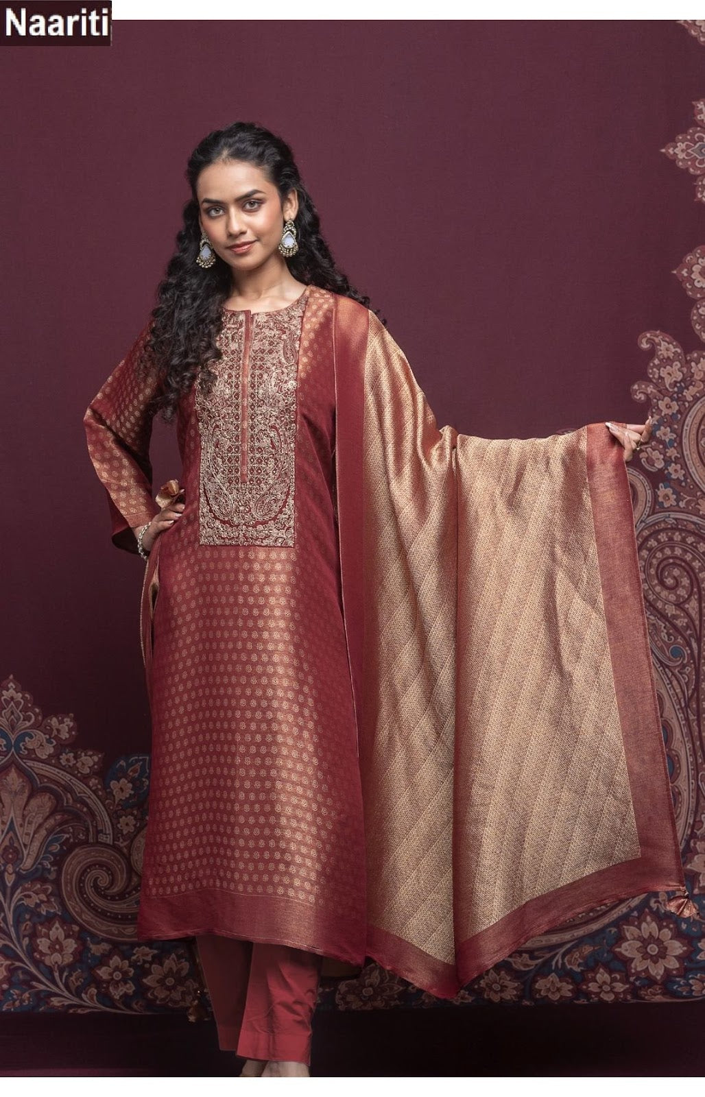 Gulcher 2920 Naariti Silk Jacquard Pant Style Suits Supplier Ahmedabad
