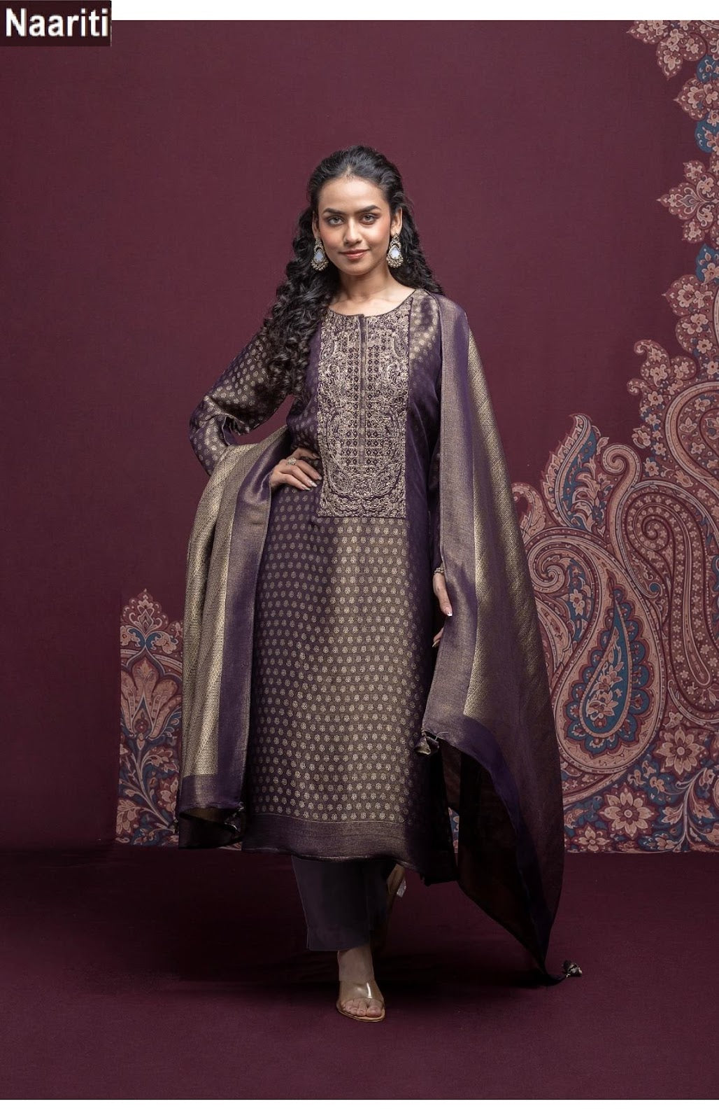 Gulcher 2920 Naariti Silk Jacquard Pant Style Suits Supplier Ahmedabad