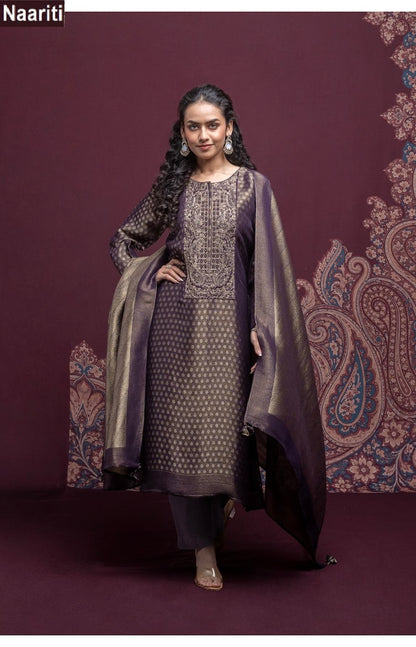 Gulcher 2920 Naariti Silk Jacquard Pant Style Suits Supplier Ahmedabad