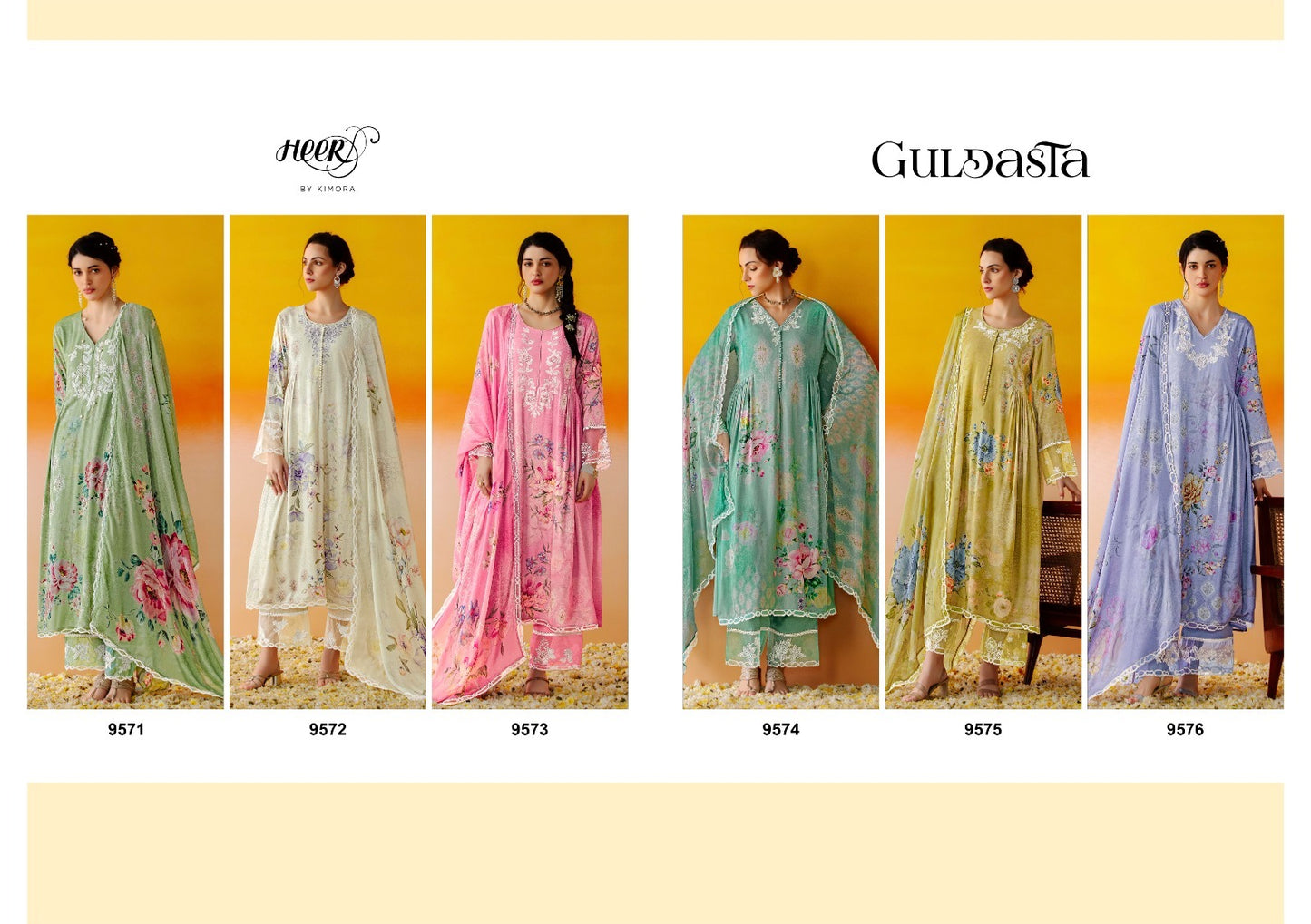 Guldasta Heer Pure Muslin Pant Style Suits Supplier Gujarat