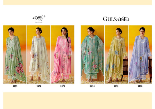 Guldasta Heer Pure Muslin Pant Style Suits Supplier Gujarat