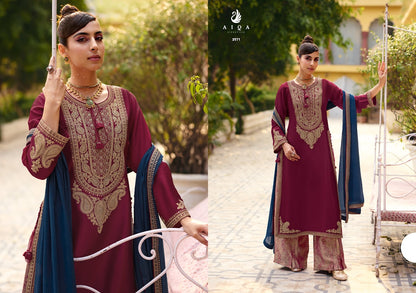 Gulelan Aiqa Russian Silk Pakistani Salwar Suits Wholesale Price