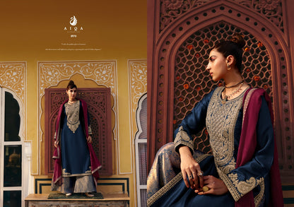 Gulelan Aiqa Russian Silk Pakistani Salwar Suits Wholesale Price