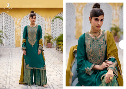 Gulelan Aiqa Russian Silk Pakistani Salwar Suits Wholesale Price
