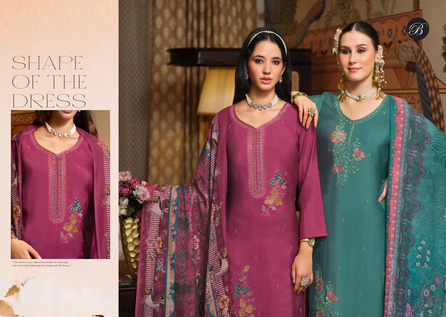 Gulfam Belliza Designer Studio Muslin Karachi Salwar Suits Supplier Gujarat