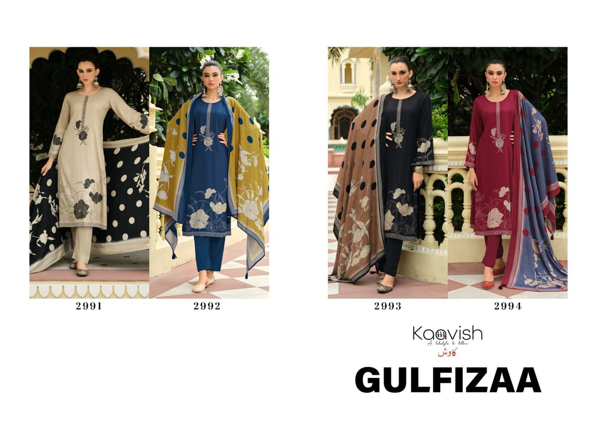 Gulfizaa Kaavish Viscose Pashmina Suits Manufacturer India