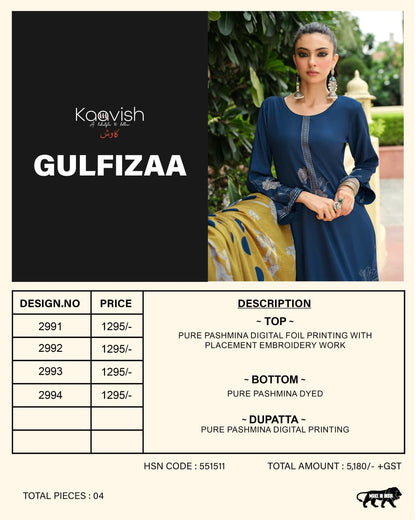 Gulfizaa Kaavish Viscose Pashmina Suits Manufacturer India