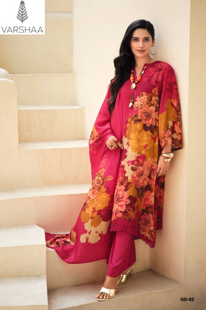 Gulisataan Diaries Varshaa Viscose Muslin Pant Style Suits Wholesale Rate