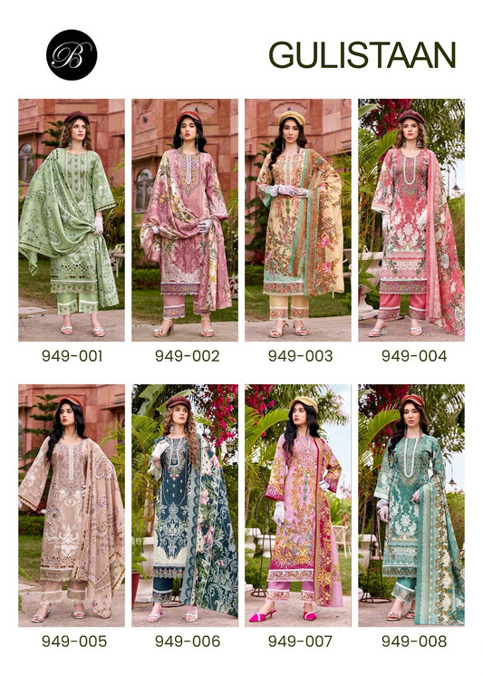 Gulistaan Belliza Designer Studio Cotton Karachi Salwar Suits Manufacturer Gujarat