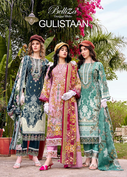 Gulistaan Belliza Designer Studio Cotton Karachi Salwar Suits Manufacturer Gujarat