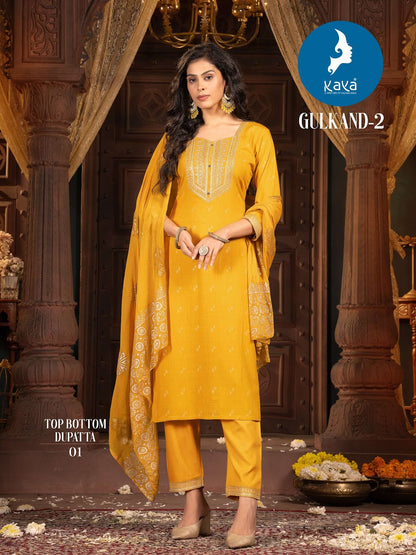 Gulkand 2 Kaya Rayon Readymade Pant Style Suits Wholesale Rate