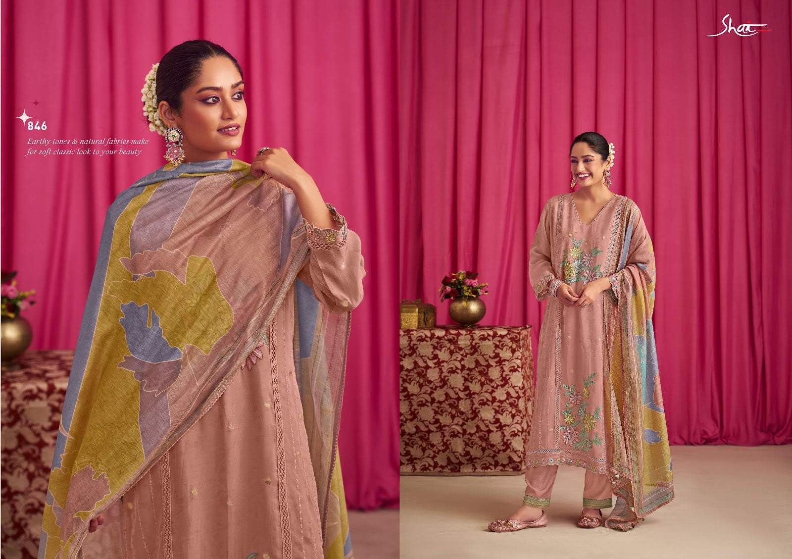 Gulkand Jay Vijay Shai Jacquard Pant Style Suits Manufacturer India