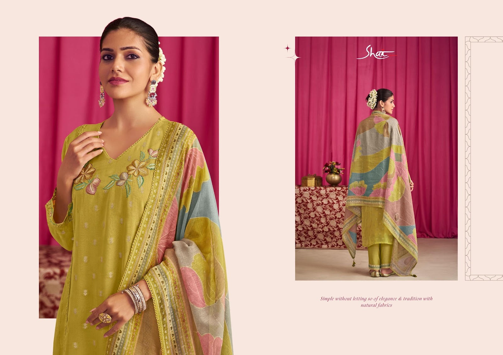 Gulkand Jay Vijay Shai Jacquard Pant Style Suits Manufacturer India