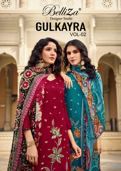 Gulkayra Vol 2 Belliza Designer Studio Pure Jam Karachi Salwar Suits Manufacturer