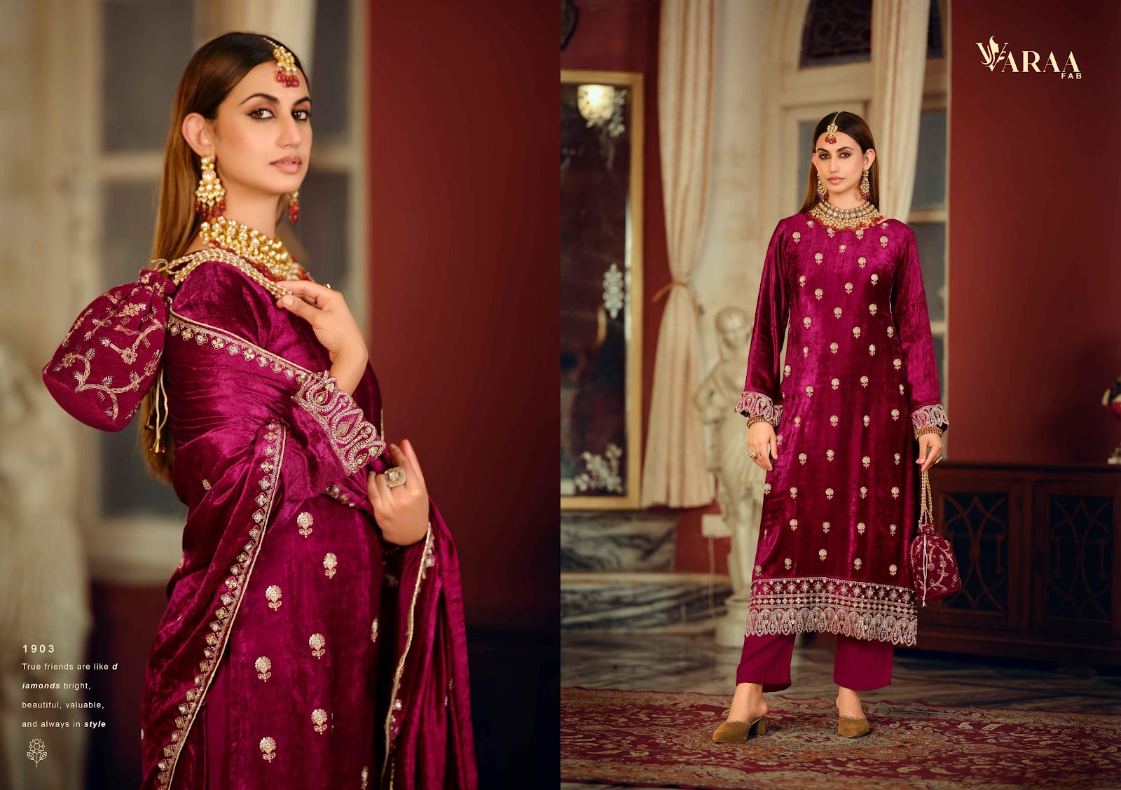 Gull Ahmed Vol 3 Varaa Fab Viscose Velvet Suits Exporter Ahmedabad