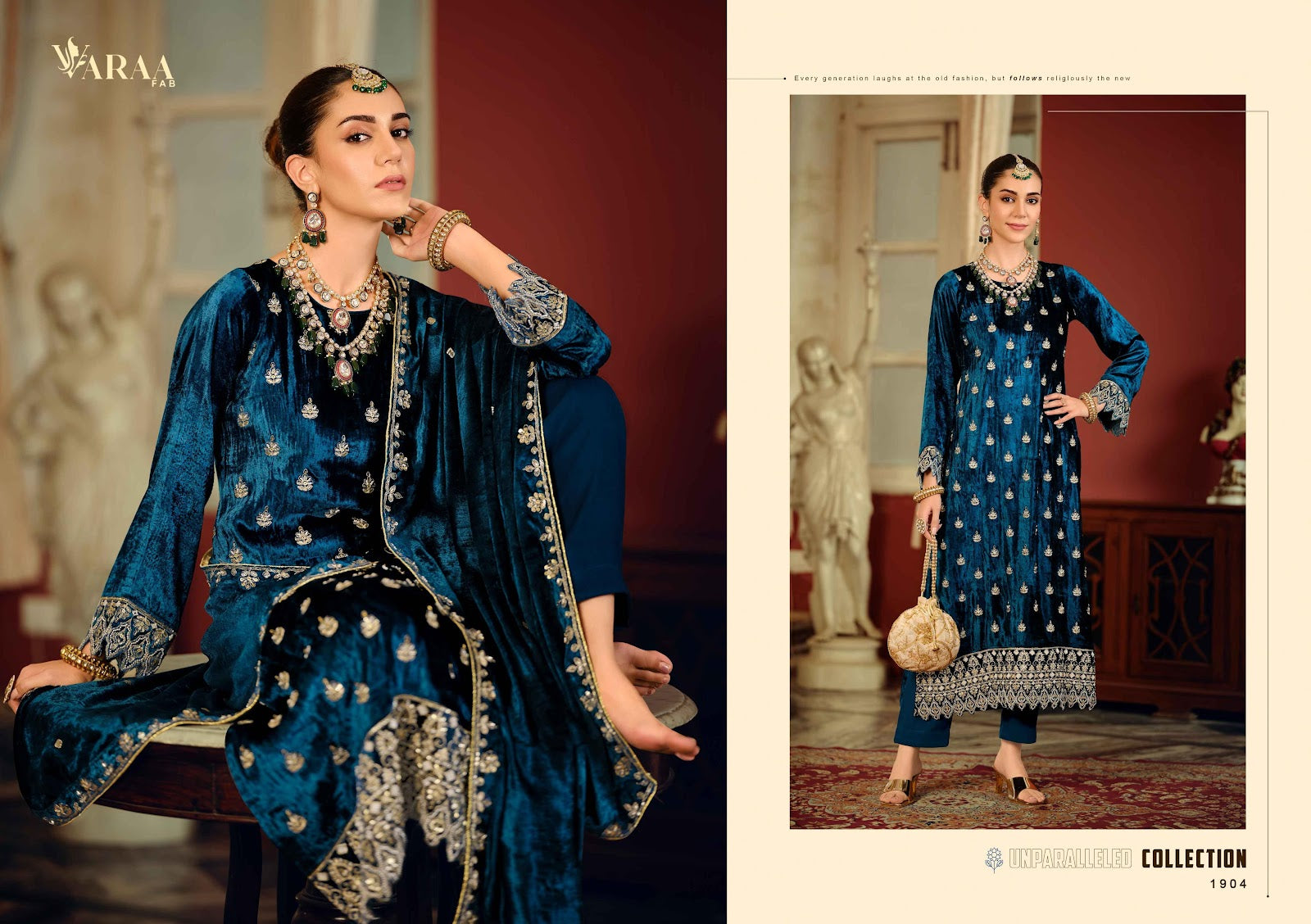 Gull Ahmed Vol 3 Varaa Fab Viscose Velvet Suits Exporter Ahmedabad
