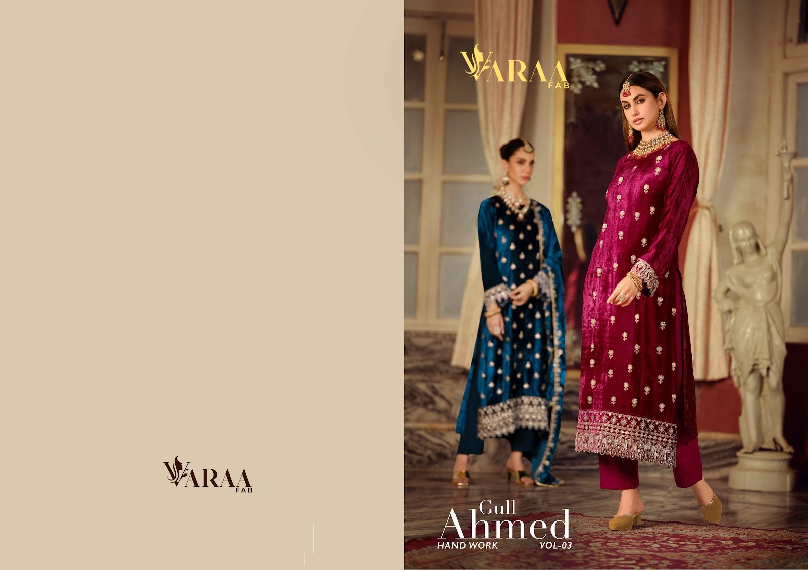 Gull Ahmed Vol 3 Varaa Fab Viscose Velvet Suits Exporter Ahmedabad