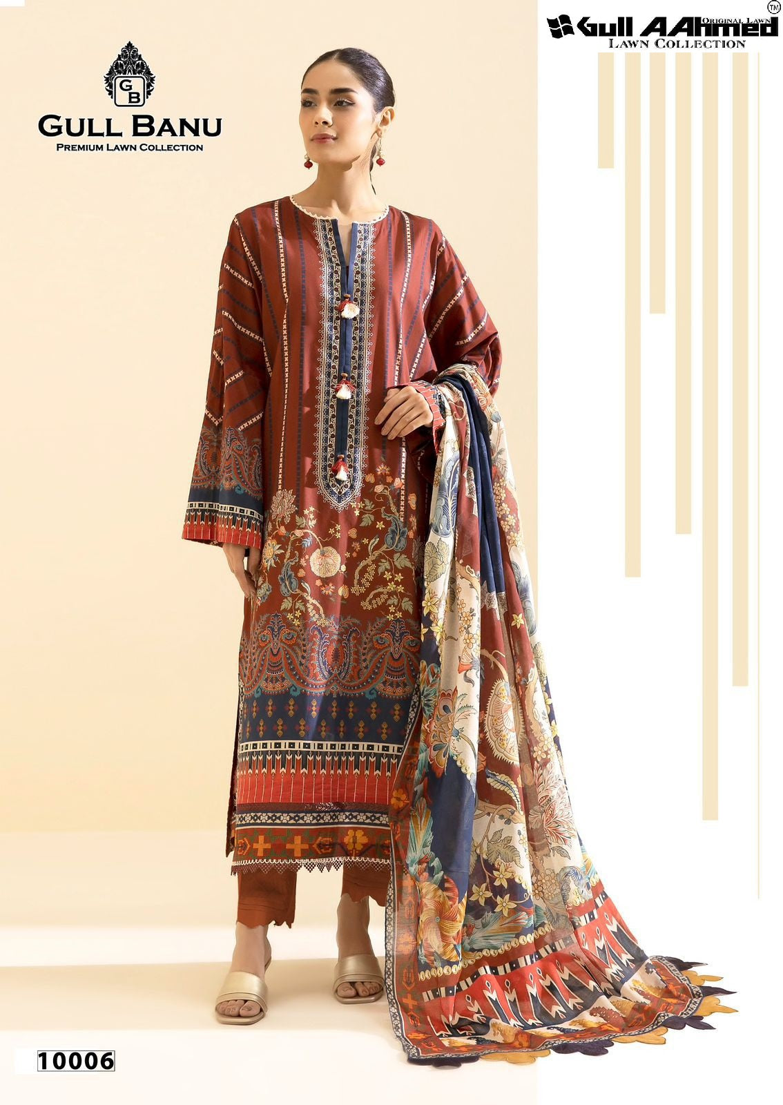 Gull Banu Vol 10 Premium Lawn Collection Gul Ahmed Pure Lawn Karachi Salwar Suits Wholesaler India