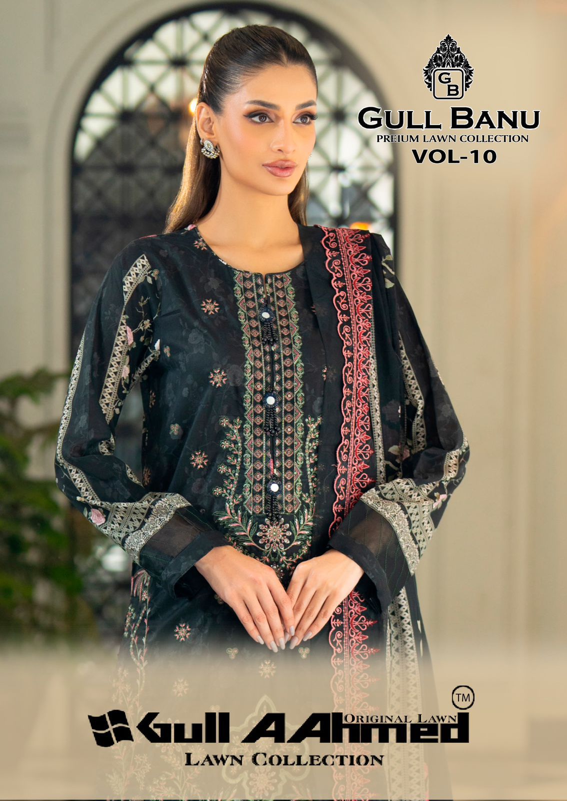 Gull Banu Vol 10 Premium Lawn Collection Gul Ahmed Pure Lawn Karachi Salwar Suits Wholesaler India