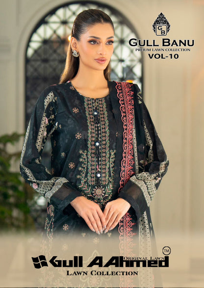 Gull Banu Vol 10 Premium Lawn Collection Gul Ahmed Pure Lawn Karachi Salwar Suits Wholesaler India