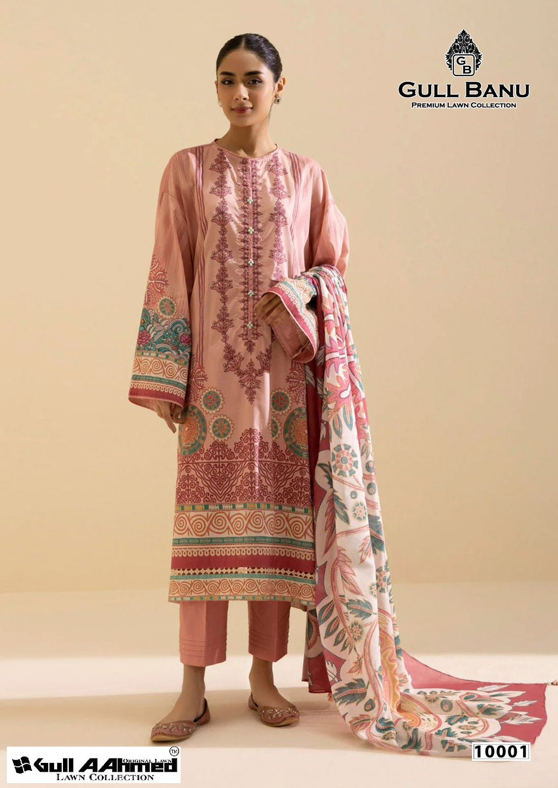 Gull Banu Vol 10 Premium Lawn Collection Gul Ahmed Pure Lawn Karachi Salwar Suits Wholesaler India