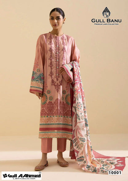Gull Banu Vol 10 Premium Lawn Collection Gul Ahmed Pure Lawn Karachi Salwar Suits Wholesaler India
