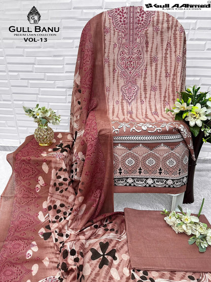 Gull Banu Vol 13 Gul Ahmed Karachi Salwar Suits Exporter India