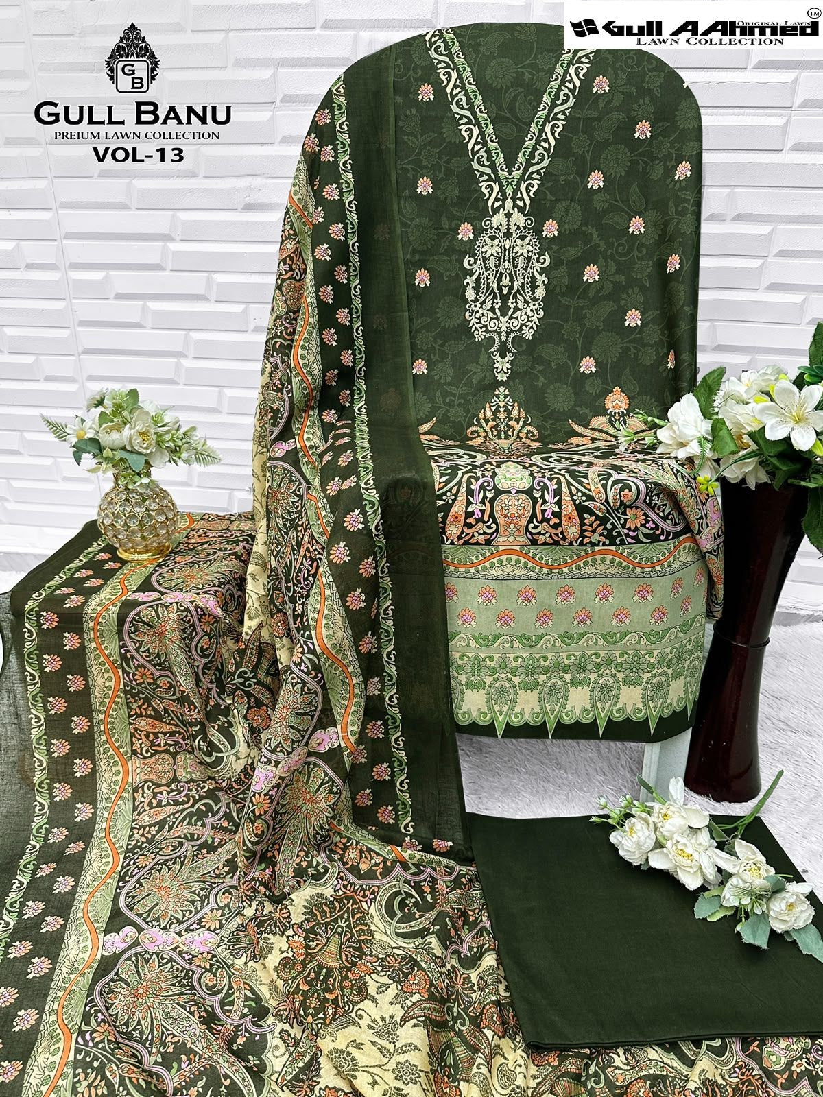 Gull Banu Vol 13 Gul Ahmed Karachi Salwar Suits Exporter India