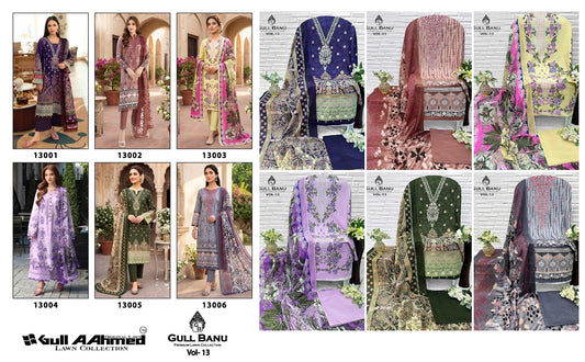 Gull Banu Vol 13 Gul Ahmed Karachi Salwar Suits Exporter India