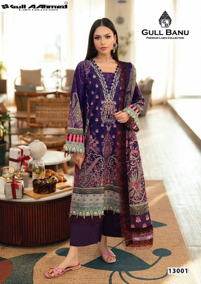 Gull Banu Vol 13 Gul Ahmed Karachi Salwar Suits Exporter India
