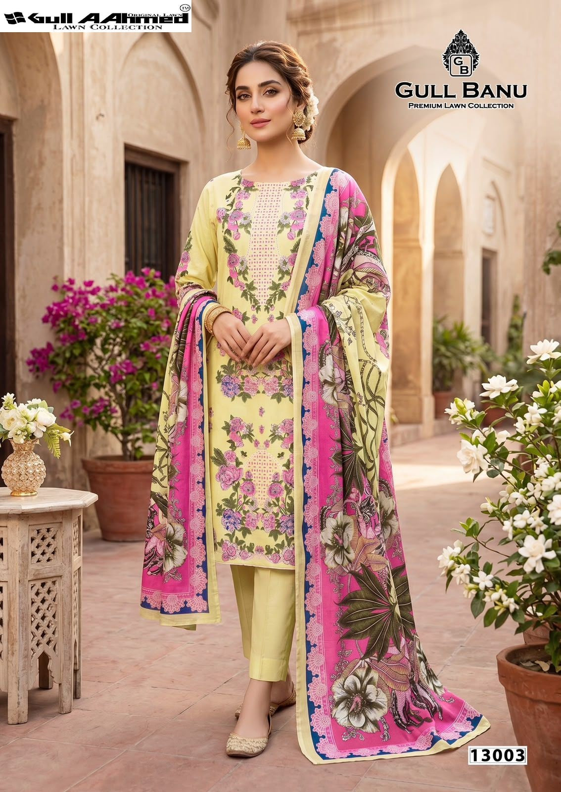Gull Banu Vol 13 Gul Ahmed Karachi Salwar Suits Exporter India