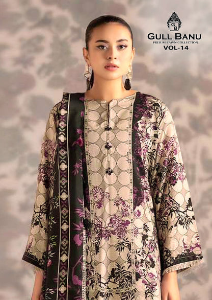 Gull Banu Vol 14 Gul Ahmed Cotton Karachi Salwar Suits Wholesale Price