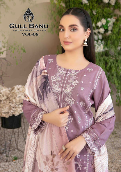 Gull Banu Vol 8 Premium Lawn Collection Gul Ahmed Karachi Salwar Suits Wholesaler India