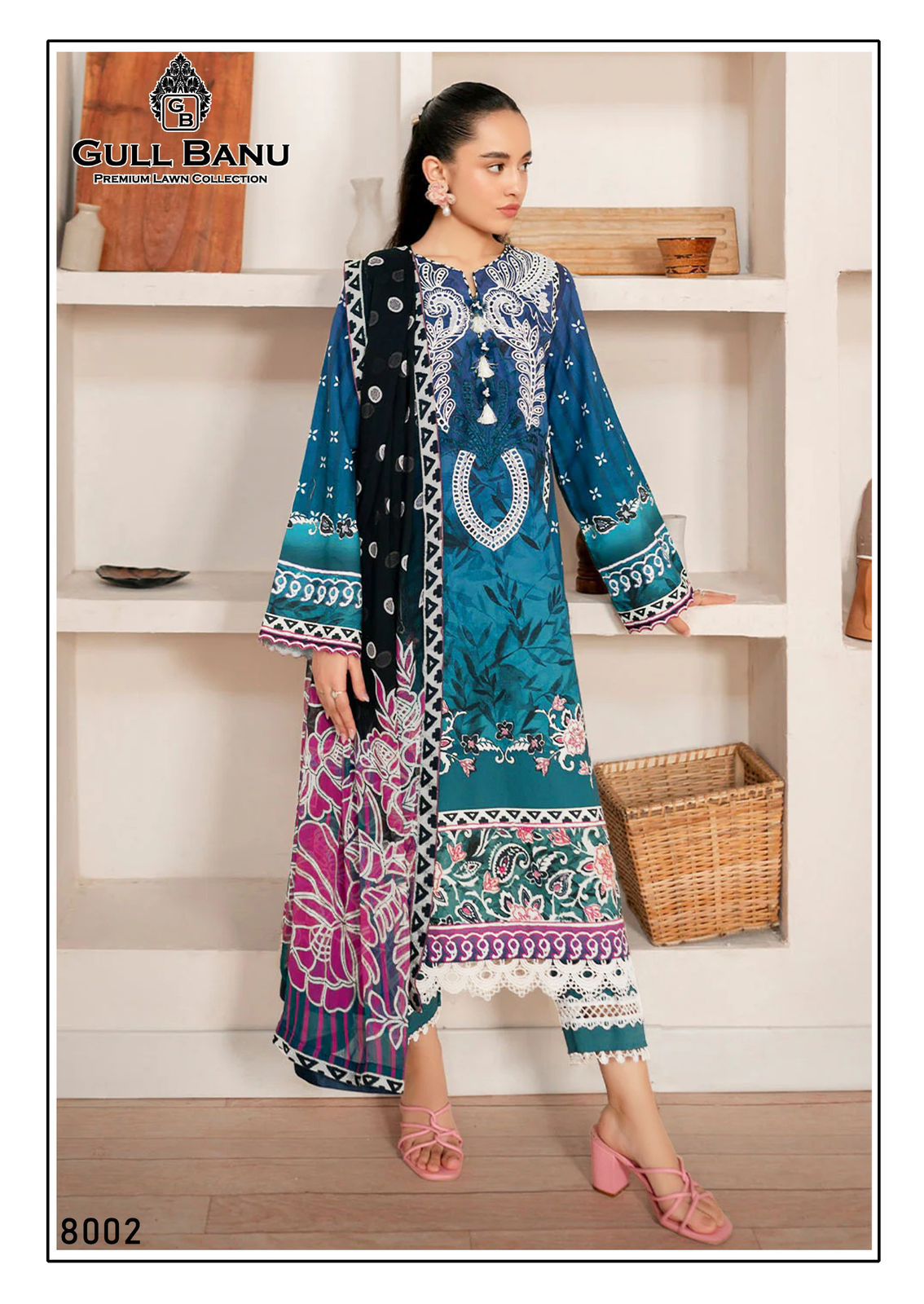 Gull Banu Vol 8 Premium Lawn Collection Gul Ahmed Karachi Salwar Suits Wholesaler India